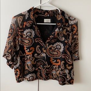 Aritzia Wildred Paisley Crop Top